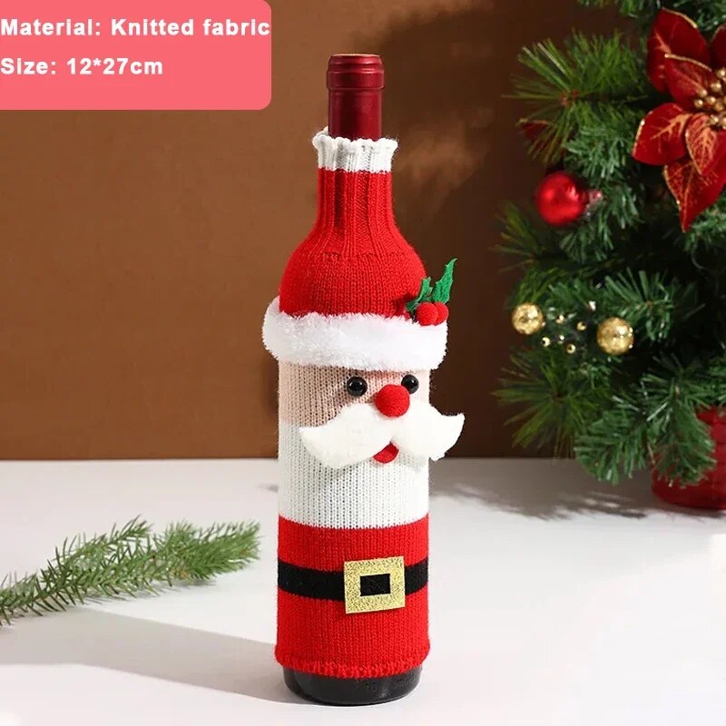 Kerst Wijnfleszakken - Gebreide Kerstman Fles | Zachte Kerstman Rendier Sneeuwpop Wijnfles voor Decoratie, Winkel, Thuis, Koffie, Kerstmis, G-jt173 Elk Gebreide Wijn , 1 Kerst Wijnfleszakken - Gebreide Kerstman Fles | Zachte Kerstman Rendier Sneeuwpop Wijnfles voor Decoratie, Winkel, Thuis, Koffie, Kerstmis, G-jt173 Elk Gebreide Wijn , 1